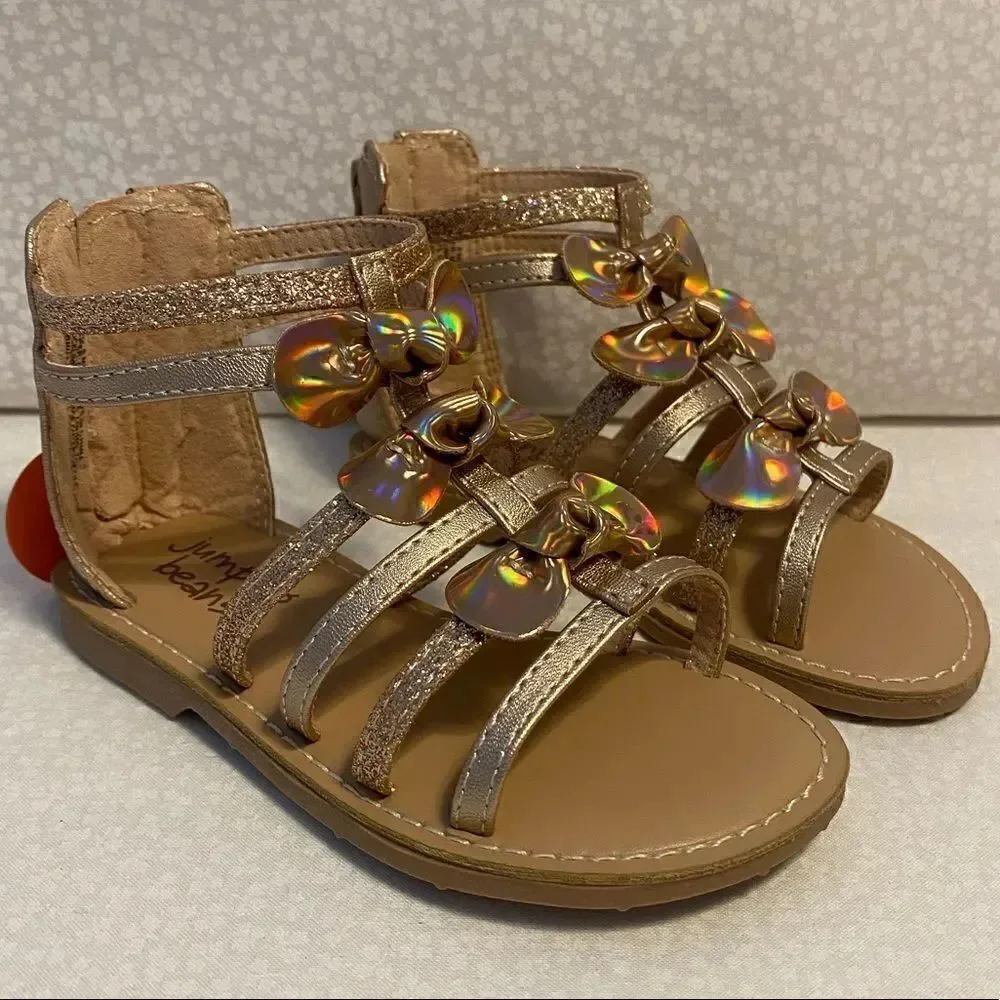 Jumping Beans Girls Enchanted Bow Gladiator Sandals - Rose Gold